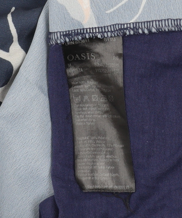 Womens UK Size M Oasis Blue Tunic Blouse