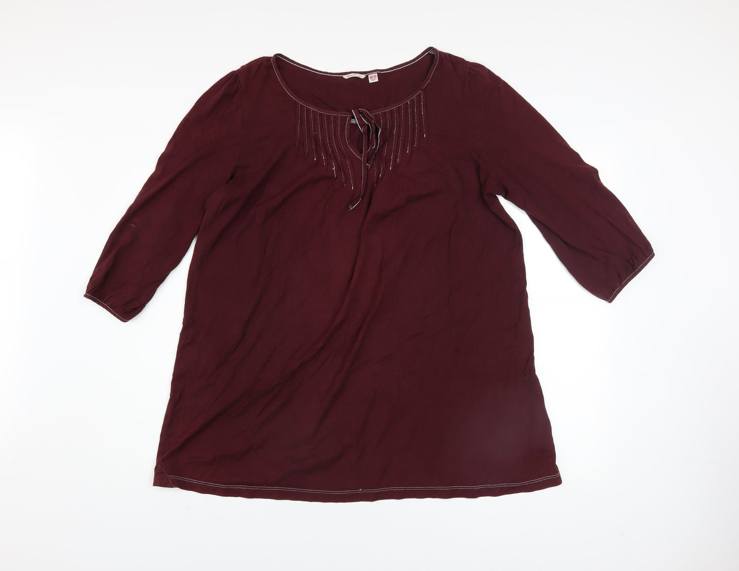 Womens UK Size L Uniqlo Brown Tunic Blouse
