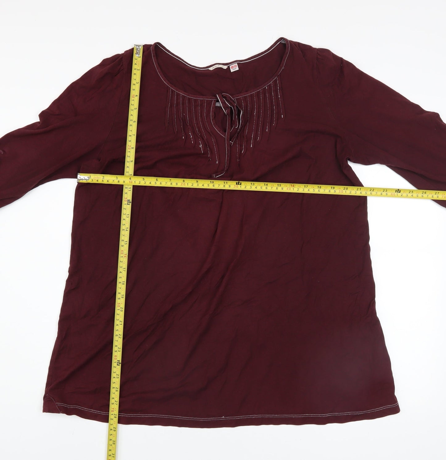 Womens UK Size L Uniqlo Brown Tunic Blouse