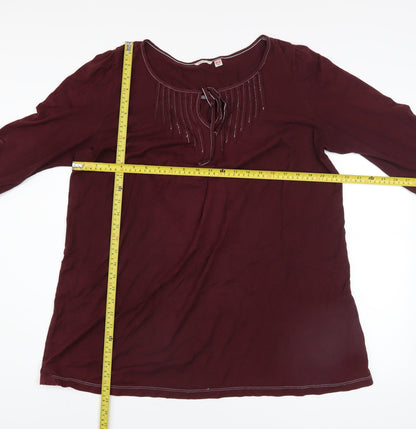 Womens UK Size L Uniqlo Brown Tunic Blouse