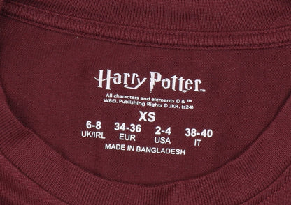 Womens UK Size XS Harry Potter Red Basic T-Shirt