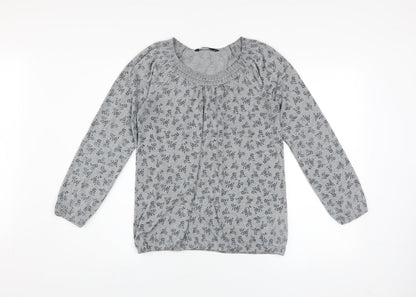 Womens UK Size 12 Bm Casual Grey Tunic Blouse