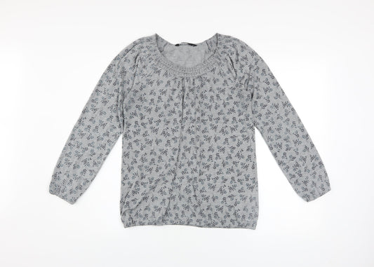 Womens UK Size 12 Bm Casual Grey Tunic Blouse