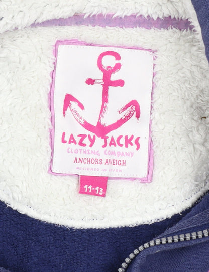 Girls UK Size 11-12 Years Lazy Jacks Blue Full Zip Hoodie
