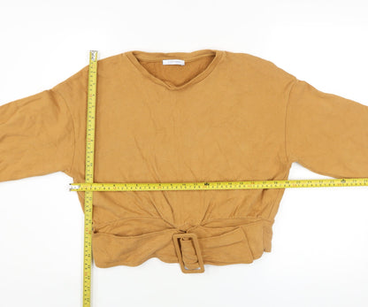 Womens UK Size S Zara Brown Pullover Sweatshirt