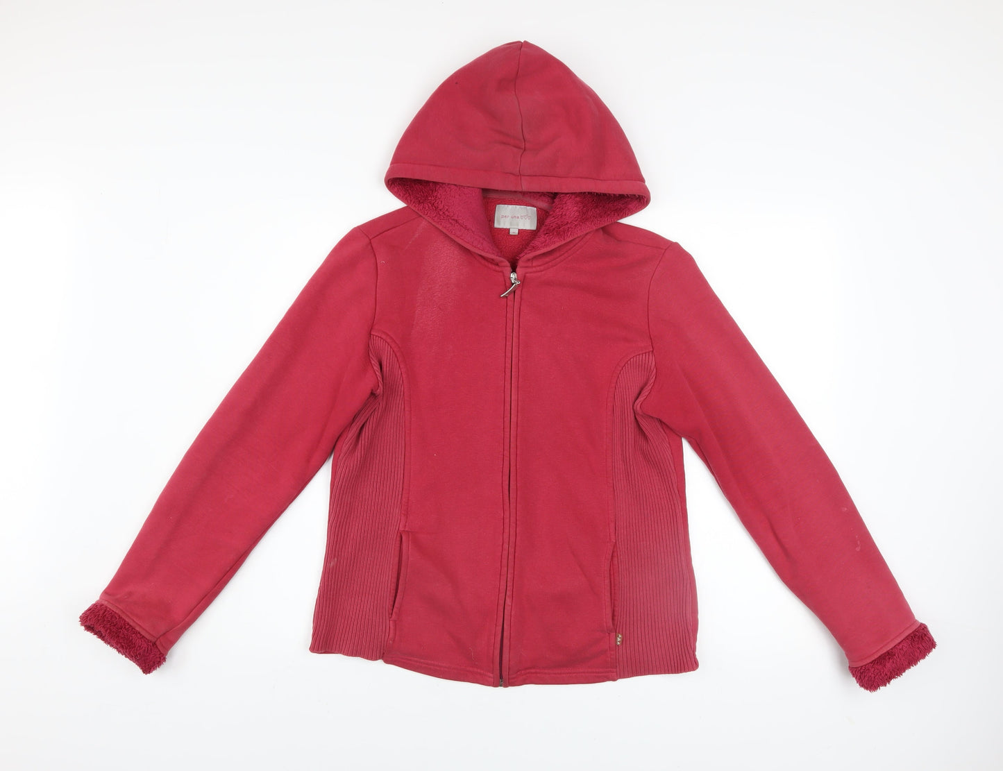 Womens UK Size M Marks and Spencer Red Full Zip Hoodie