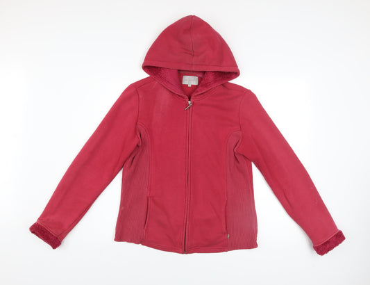 Womens UK Size M Marks and Spencer Red Full Zip Hoodie