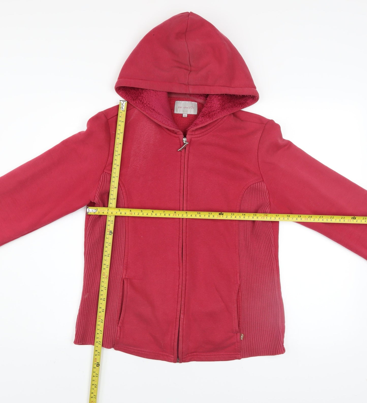 Womens UK Size M Marks and Spencer Red Full Zip Hoodie