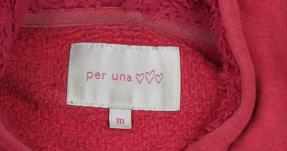 Womens UK Size M Marks and Spencer Red Full Zip Hoodie