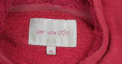 Womens UK Size M Marks and Spencer Red Full Zip Hoodie