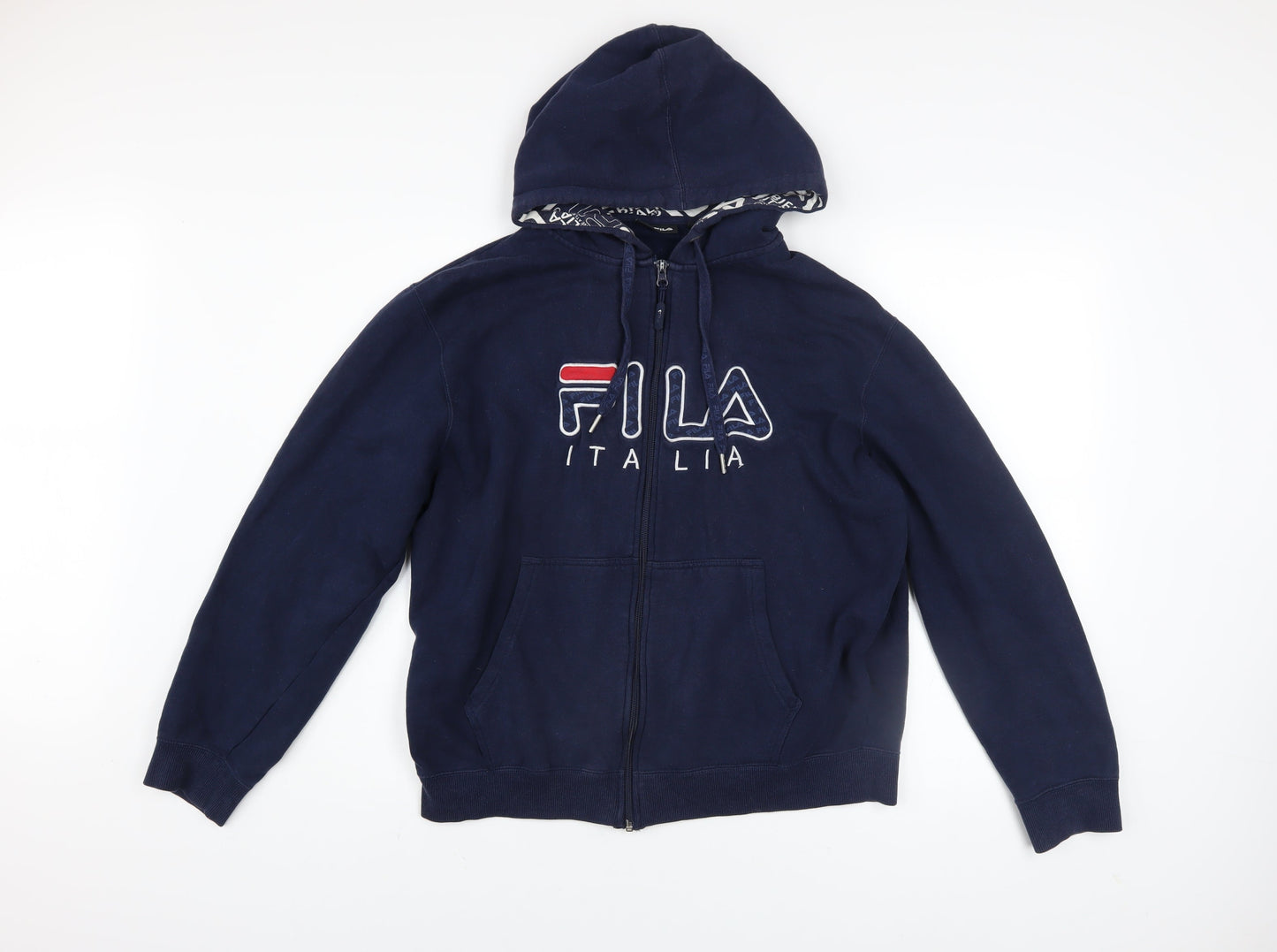 Mens UK Size L FILA Blue Full Zip Hoodie