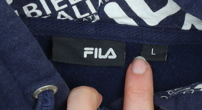 Mens UK Size L FILA Blue Full Zip Hoodie