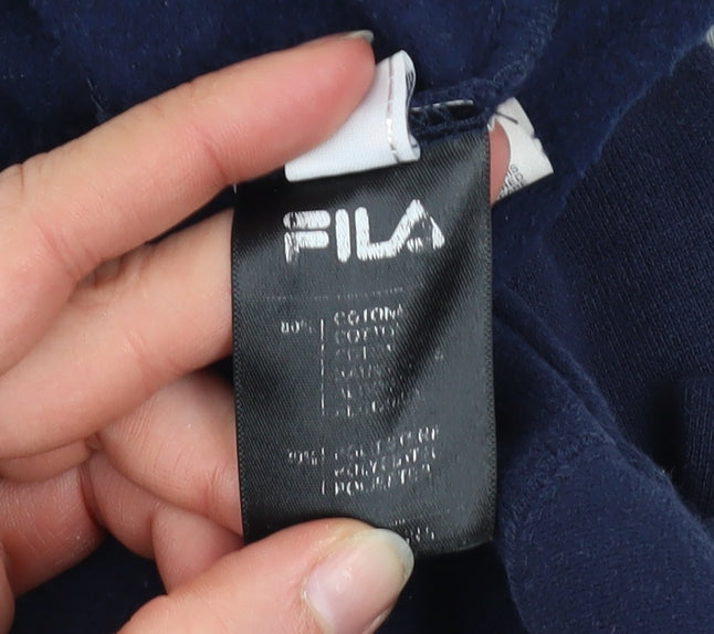 Mens UK Size L FILA Blue Full Zip Hoodie