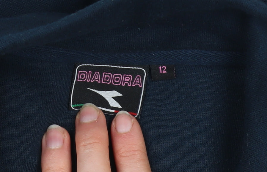 Womens UK Size 12 Diadora Blue Gym & Training Running & Jogging Walking Jacket