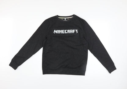 Next Boys Black Minecraft Pullover Sweatshirt 13 Years Regular Fit