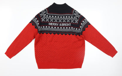 Mens UK Size L Avenue Red Pullover Jumper