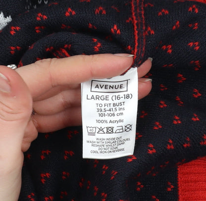 Mens UK Size L Avenue Red Pullover Jumper