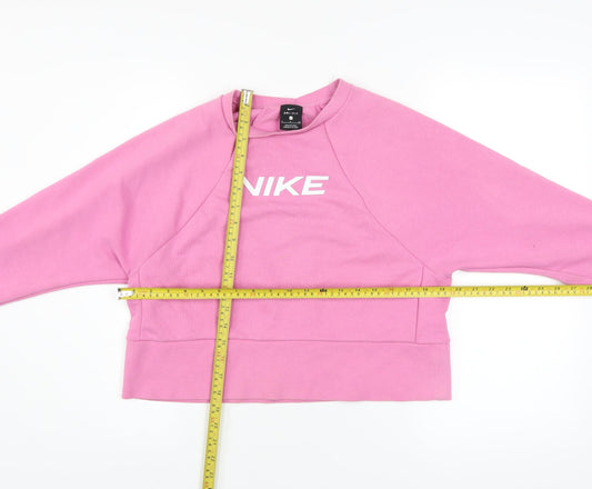 Womens UK Size S Nike Pink Pullover Sweatshirt