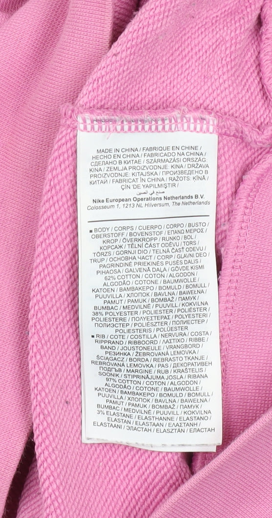 Womens UK Size S Nike Pink Pullover Sweatshirt