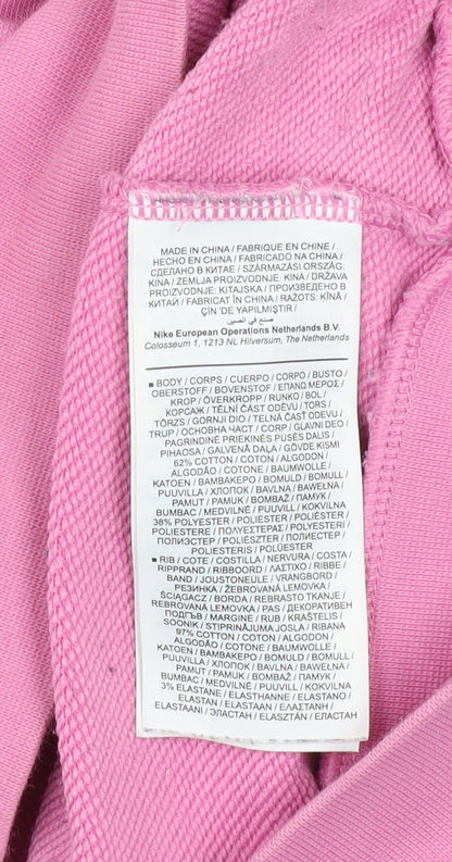 Womens UK Size S Nike Pink Pullover Sweatshirt