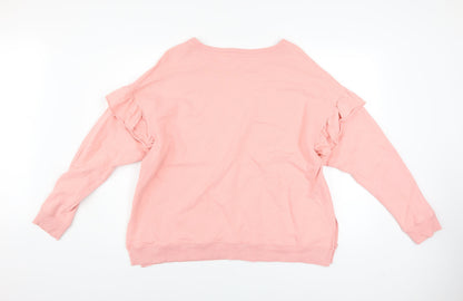 Womens UK Size L River Island Pink Pullover Sweatshirt