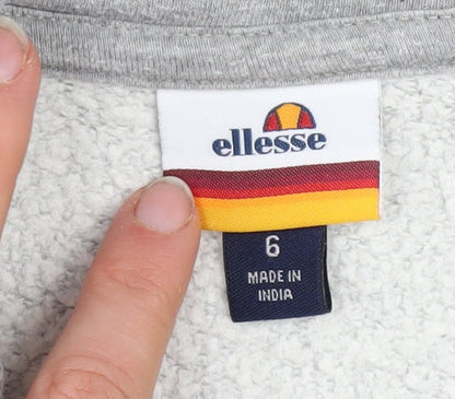 Womens UK Size 6 ellesse Grey Full Zip Hoodie