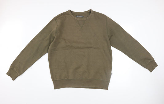 Mens UK Size L French Connection Green Pullover Sweatshirt
