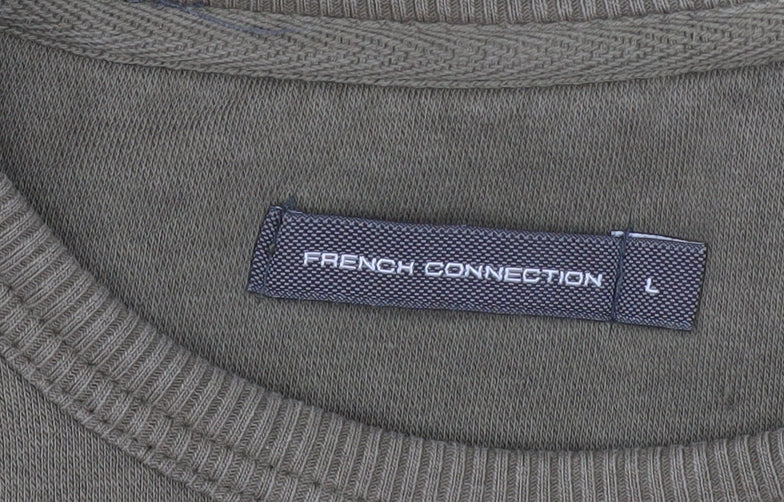 Mens UK Size L French Connection Green Pullover Sweatshirt