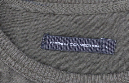 Mens UK Size L French Connection Green Pullover Sweatshirt