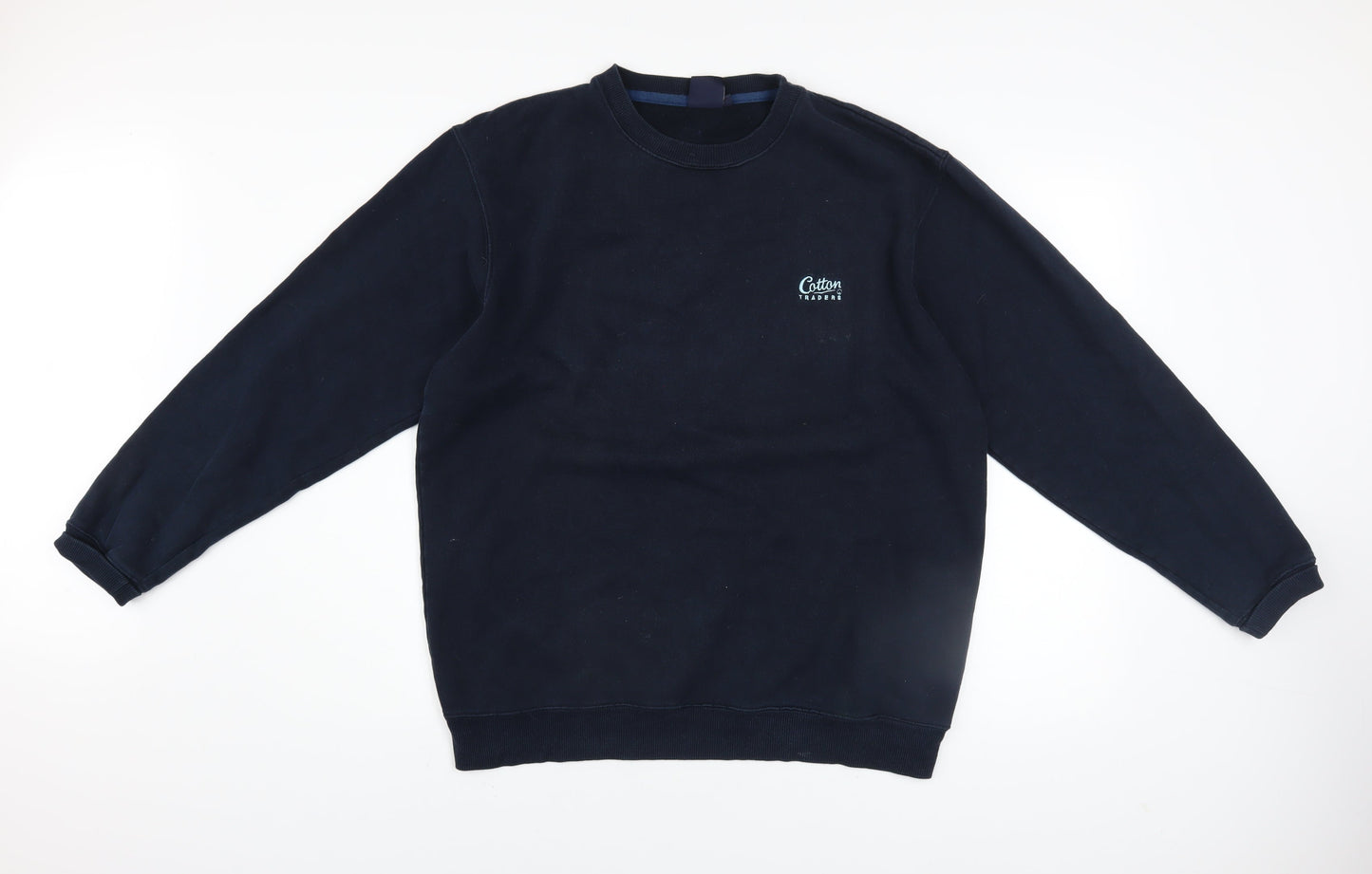 Mens UK Size M Cotton Traders Blue Pullover Sweatshirt
