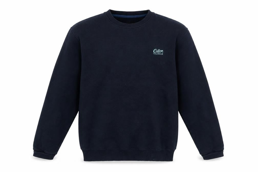 Mens UK Size M Cotton Traders Blue Pullover Sweatshirt
