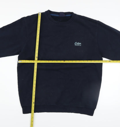 Mens UK Size M Cotton Traders Blue Pullover Sweatshirt