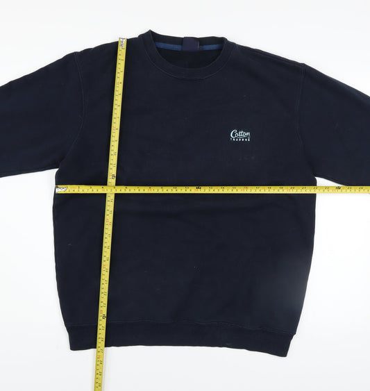 Mens UK Size M Cotton Traders Blue Pullover Sweatshirt