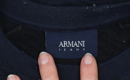 Mens UK Size S Armani Jeans Blue Pullover Sweatshirt