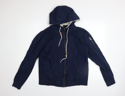 Mens UK Size M adidas Blue Full Zip Hoodie
