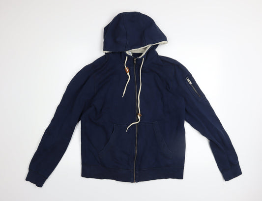 Mens UK Size M adidas Blue Full Zip Hoodie
