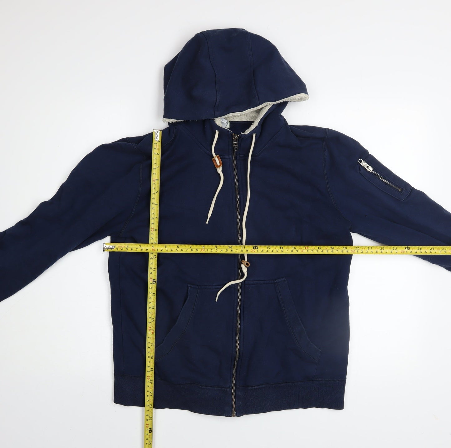 Mens UK Size M adidas Blue Full Zip Hoodie