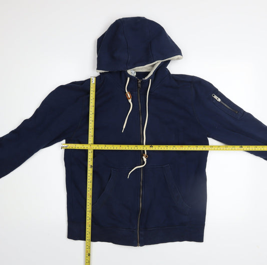 Mens UK Size M adidas Blue Full Zip Hoodie