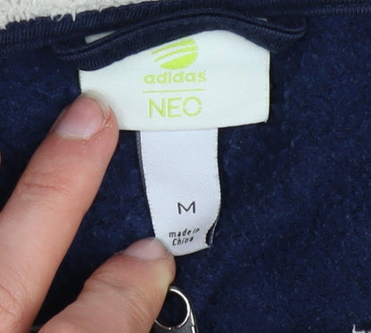 Mens UK Size M adidas Blue Full Zip Hoodie