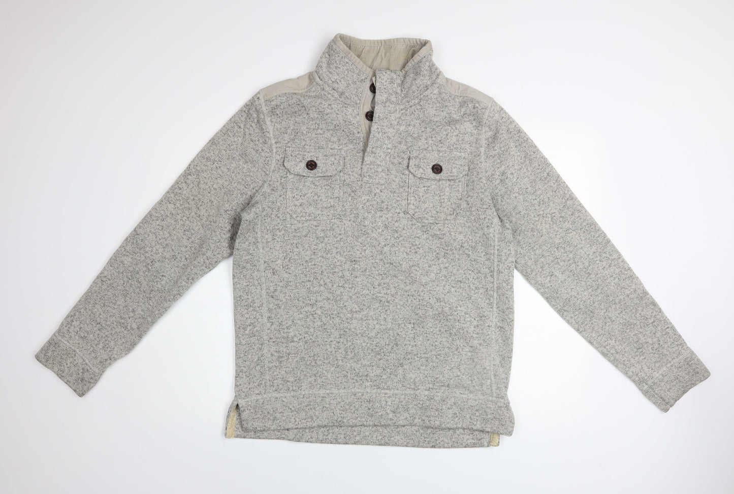 Mens UK Size M FatFace Grey Henley Sweatshirt