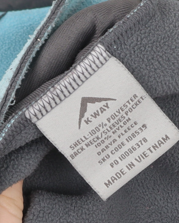 Womens UK Size M K-Way Blue Full Zip Sweatshirt