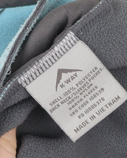 Womens UK Size M K-Way Blue Full Zip Sweatshirt