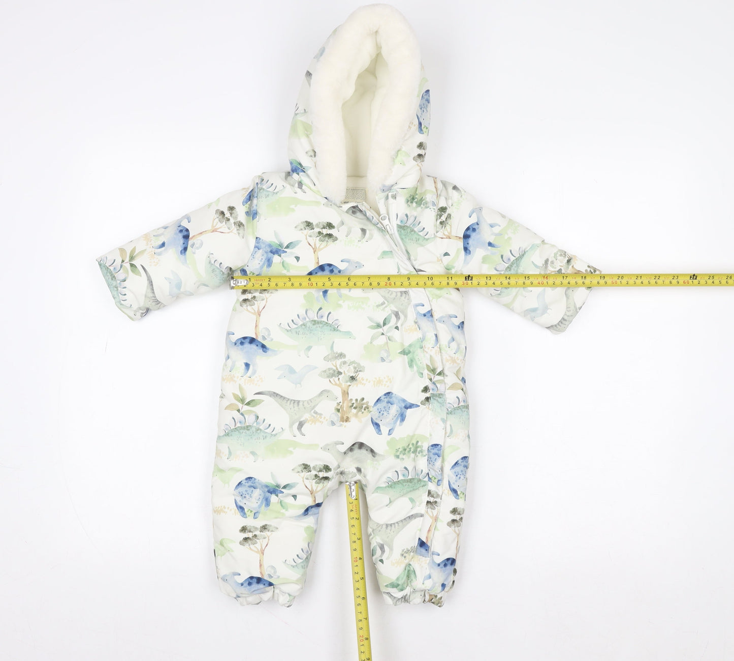 Tu Unisex Kids Multicoloured Dinosaur Print Hooded Snowsuit 6-9 Months