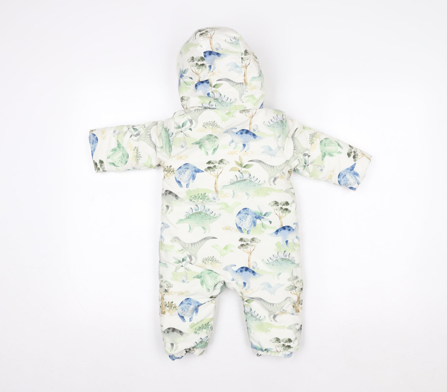 Tu Unisex Kids Multicoloured Dinosaur Print Hooded Snowsuit 6-9 Months