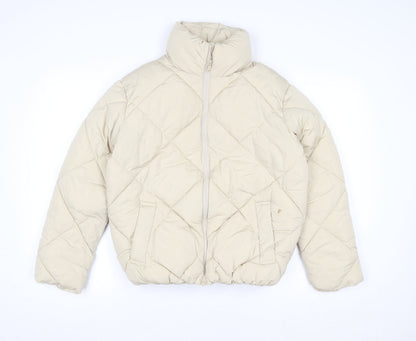 New Look Women Beige Size 8 Quilted Puffer Jacket