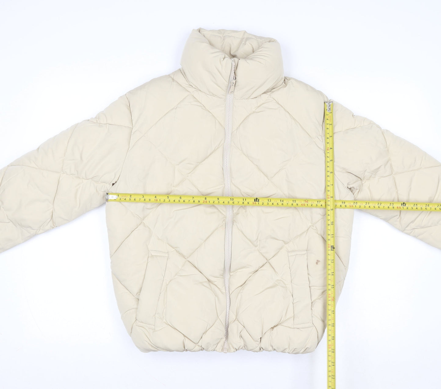 New Look Women Beige Size 8 Quilted Puffer Jacket