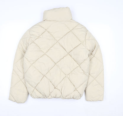 New Look Women Beige Size 8 Quilted Puffer Jacket