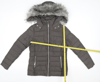 Womens UK Size 6 New Look Grey Puffer Jacket