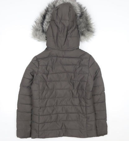 Womens UK Size 6 New Look Grey Puffer Jacket