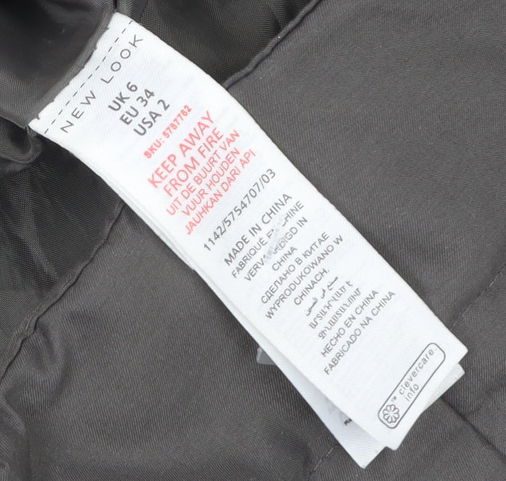 Womens UK Size 6 New Look Grey Puffer Jacket